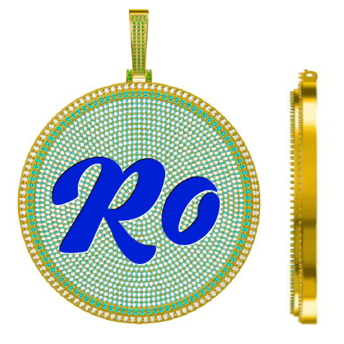 CUSTOM LETTER NECKLACE 3D BIG DISC