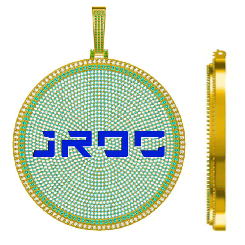CUSTOM LETTER NECKLACE 3D BIG DISC