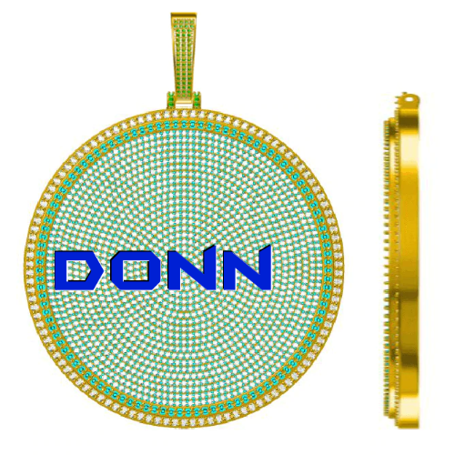 CUSTOM LETTER NECKLACE 3D BIG DISC