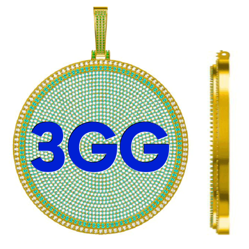 CUSTOM LETTER NECKLACE 3D BIG DISC