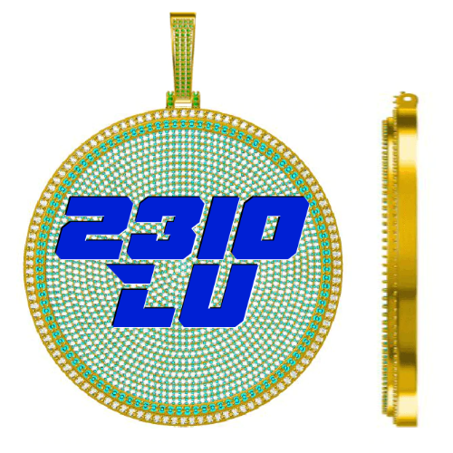 CUSTOM LETTER NECKLACE 3D BIG DISC