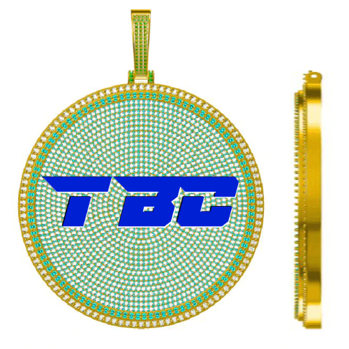 CUSTOM LETTER NECKLACE 3D BIG DISC