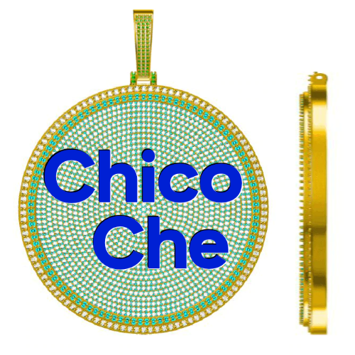 CUSTOM LETTER NECKLACE 3D BIG DISC