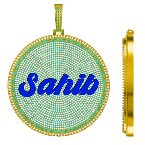 CUSTOM LETTER NECKLACE 3D BIG DISC