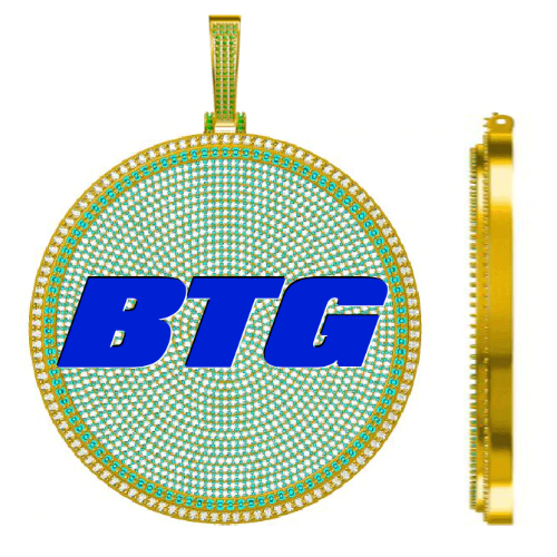 CUSTOM LETTER NECKLACE 3D BIG DISC