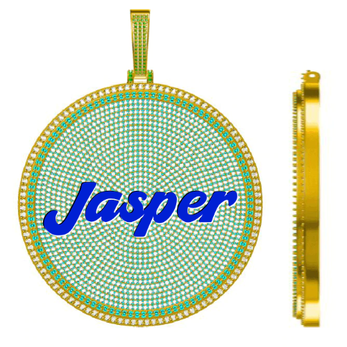 CUSTOM LETTER NECKLACE 3D BIG DISC