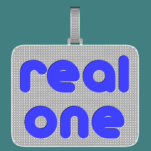 CUSTOM LETTER NECKLACE 3D BIG SQUARE