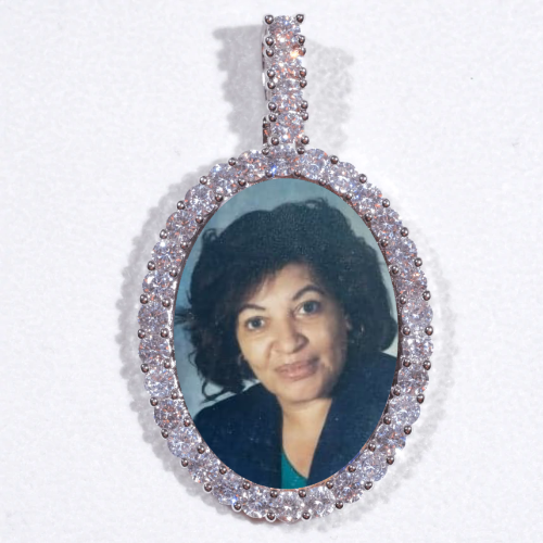 Large 3D Oval Custom Picture Pendant