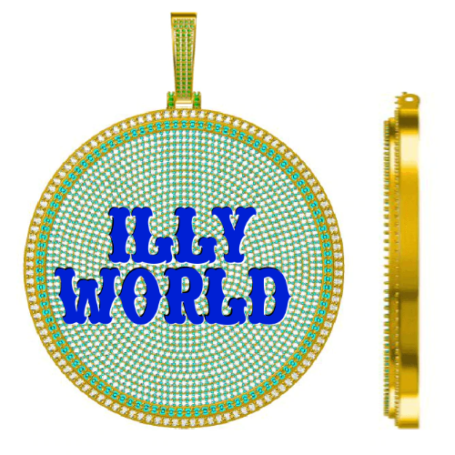 CUSTOM LETTER NECKLACE 3D BIG DISC