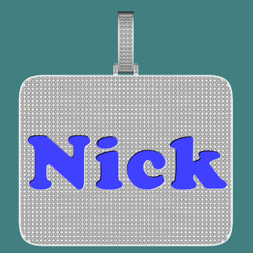 CUSTOM LETTER NECKLACE 3D BIG SQUARE