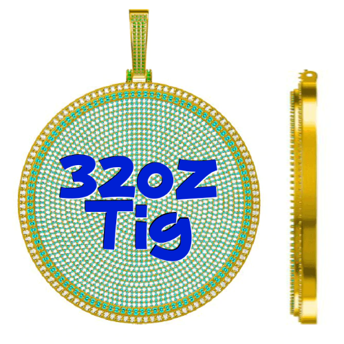 CUSTOM LETTER NECKLACE 3D BIG DISC
