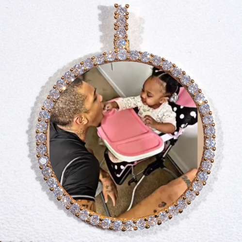 LARGE 3D CIRCLE CUSTOM PICTURE PENDANT