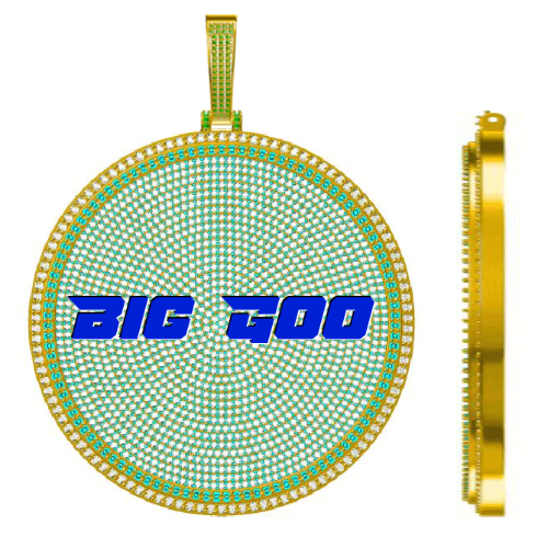 CUSTOM LETTER NECKLACE 3D BIG DISC
