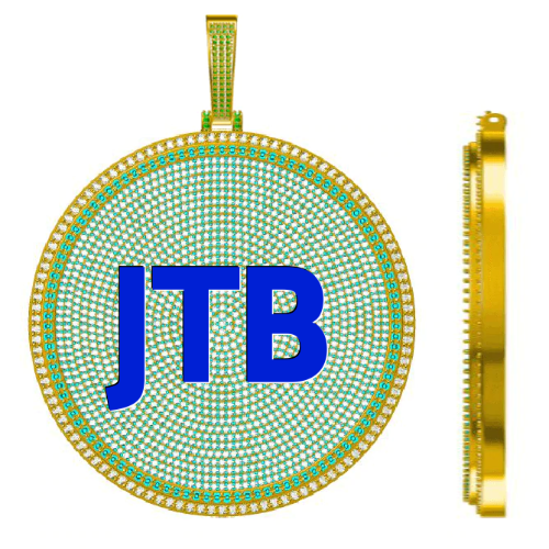 CUSTOM LETTER NECKLACE 3D BIG DISC