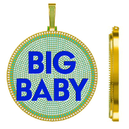 CUSTOM LETTER NECKLACE 3D BIG DISC