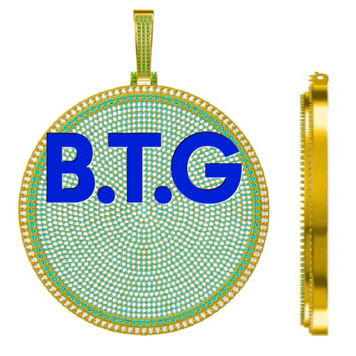 CUSTOM LETTER NECKLACE 3D BIG DISC