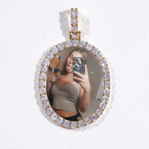 3D Oval Custom Picture Pendant
