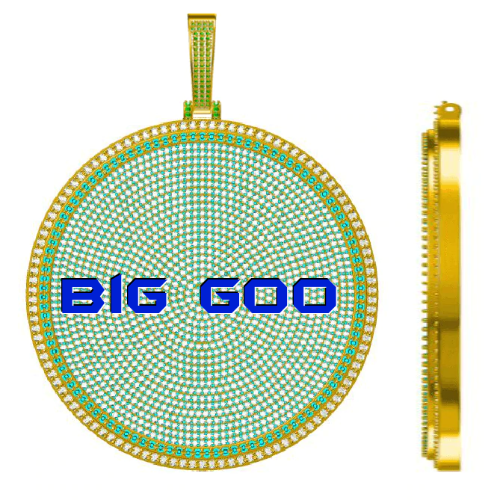 CUSTOM LETTER NECKLACE 3D BIG DISC