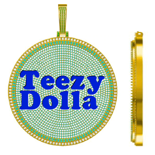 CUSTOM LETTER NECKLACE 3D BIG DISC