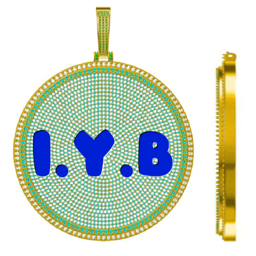 CUSTOM LETTER NECKLACE 3D BIG DISC