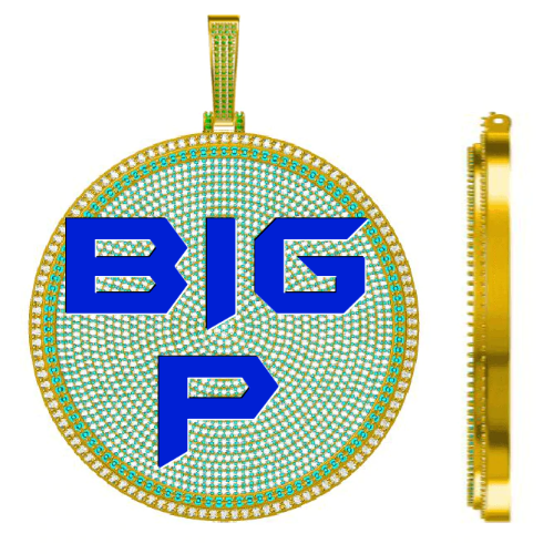 CUSTOM LETTER NECKLACE 3D BIG DISC