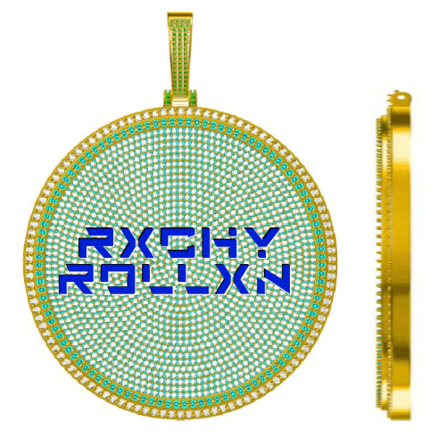 CUSTOM LETTER NECKLACE 3D BIG DISC