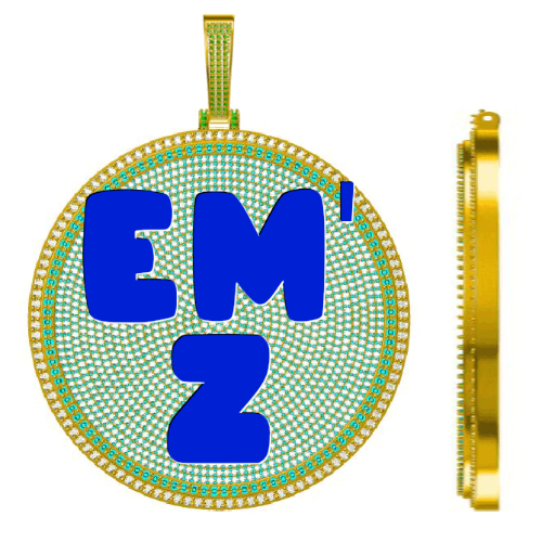 CUSTOM LETTER NECKLACE 3D BIG DISC