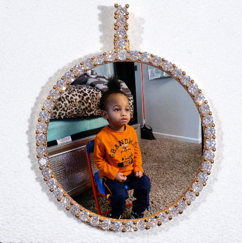 LARGE 3D CIRCLE CUSTOM PICTURE PENDANT