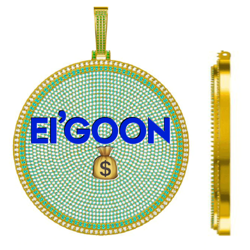 CUSTOM LETTER NECKLACE 3D BIG DISC