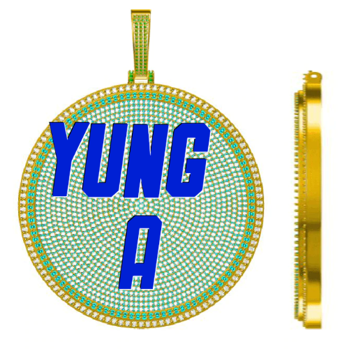 CUSTOM LETTER NECKLACE 3D BIG DISC