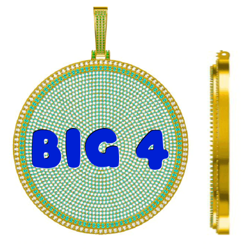 CUSTOM LETTER NECKLACE 3D BIG DISC