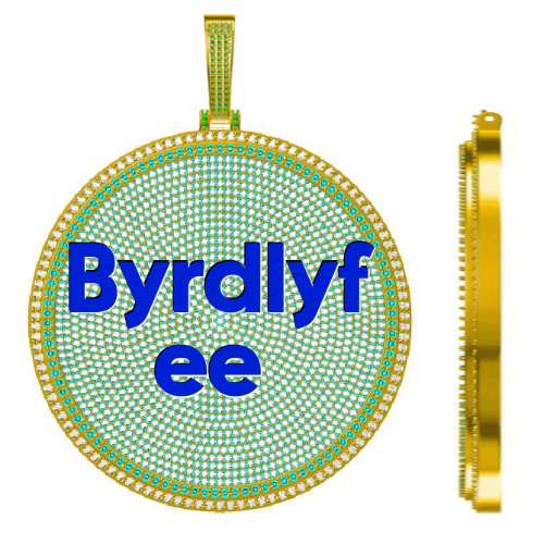 CUSTOM LETTER NECKLACE 3D BIG DISC