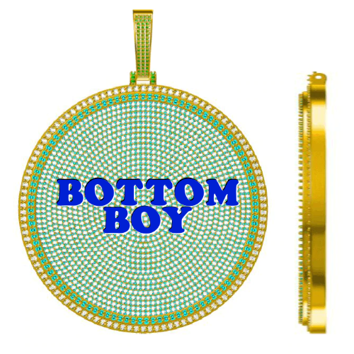 CUSTOM LETTER NECKLACE 3D BIG DISC