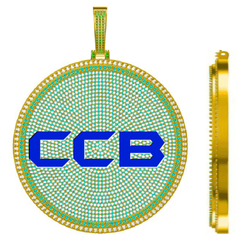 CUSTOM LETTER NECKLACE 3D BIG DISC