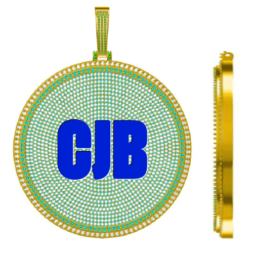 CUSTOM LETTER NECKLACE 3D BIG DISC