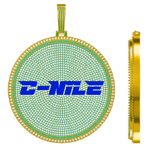 CUSTOM LETTER NECKLACE 3D BIG DISC