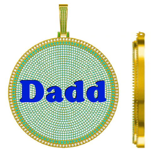 CUSTOM LETTER NECKLACE 3D BIG DISC