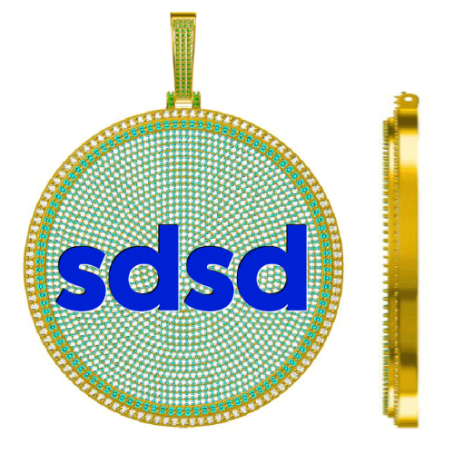 CUSTOM LETTER NECKLACE 3D BIG DISC