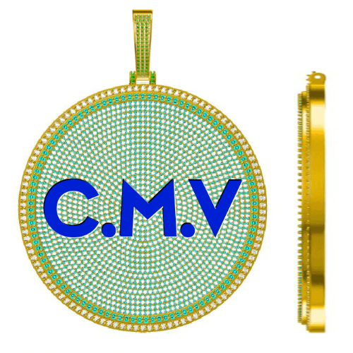 CUSTOM LETTER NECKLACE 3D BIG DISC