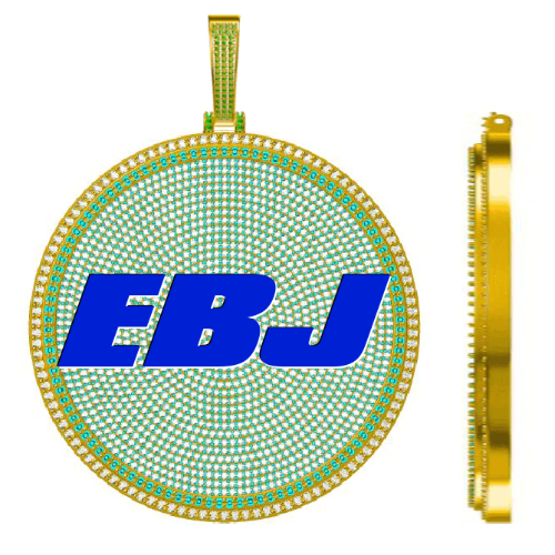 CUSTOM LETTER NECKLACE 3D BIG DISC