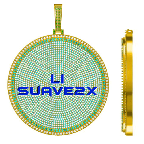 CUSTOM LETTER NECKLACE 3D BIG DISC