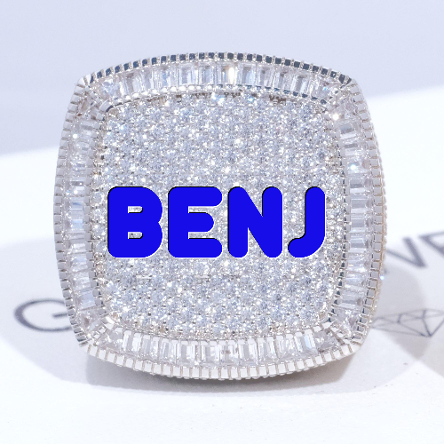 CUSTOM LETTER 3D ICED RING