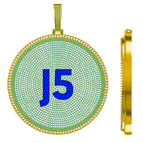 CUSTOM LETTER NECKLACE 3D BIG DISC