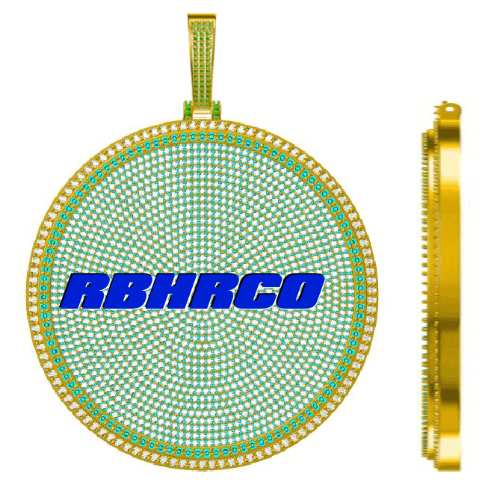 CUSTOM LETTER NECKLACE 3D BIG DISC