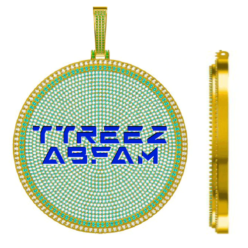 CUSTOM LETTER NECKLACE 3D BIG DISC