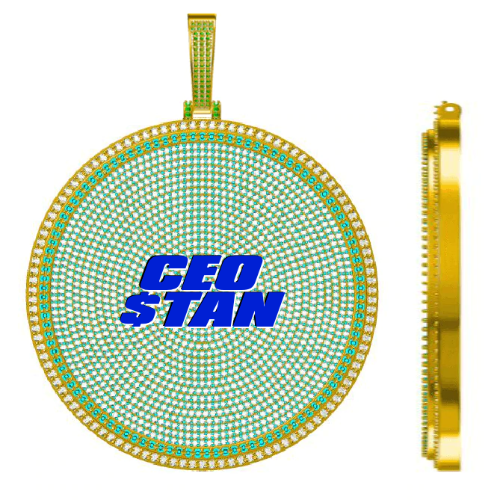CUSTOM LETTER NECKLACE 3D BIG DISC