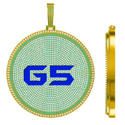 CUSTOM LETTER NECKLACE 3D BIG DISC