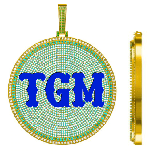 CUSTOM LETTER NECKLACE 3D BIG DISC