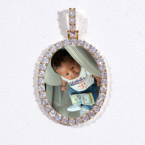 3D Oval Custom Picture Pendant