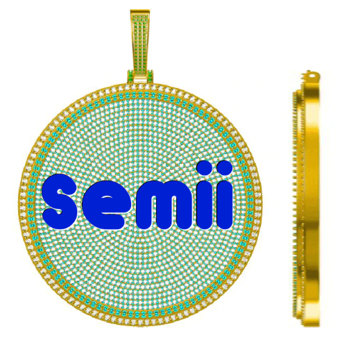 CUSTOM LETTER NECKLACE 3D BIG DISC